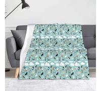 Raining Cats & Dogs Print 50 X 60 In Soft Micro Pilling Resistant Throw Blanket Warm Lightweight Blankets