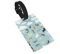 Raining Cats & Dogs Print Luggage Tag for Suitcases Cute Waterproof and Reusable Travel Bag Backpack Tags Gifts