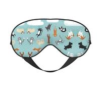 Raining Cats & Dogs Print Satin Sleep Mask & Eye Mask | Deep Dream Sleep Masks for Women & Men | Soft Sleeping Eye Mask to Nourish Skin