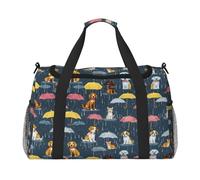 Raining Cats & Dogs print Weekender Overnight Carry On Bag Gym Luggage Bag Duffel Bag for Travel Women, Black, One Size