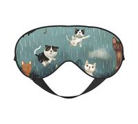 Raining Cats & Dogs Printed Eye Mask,Blackout Sleep & Eye Mask for Women,Sleep Mask with Adjustable Strap, Suitable for Both Bedtime and Travel