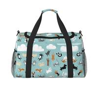Raining Cats & Dogs Travel Duffel Bag for Women Men,Print Polyester Tote Hand Luggage Bag with Shoulder Strap