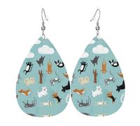 Raining Cats & Dogs Women'S Drop-Shaped Leather Earrings Are Suitable For Parties, Holiday Parties And Gifts.
