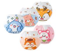 Rainjia Baby Potty Training Trousers Cute Animal Motifs 6 Months - 3 Years, Pack of 5 Potty Training Underpants Cotton Toddler Learning Nappy Pants Training Pants Nappy Pants for Toilet Training