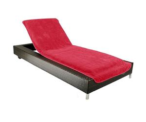 Rainleaf Beach Lounger Sun Lounger Chair Cushion, Towel Protective Cover for Garden, Garden/Beach/Camping Chair - (Cover only), Towel Cover 100% Organic Cotton 72.5 x 200 cm (Red)