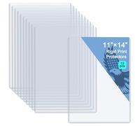 Rainmae 12 Pack 11" x 14" Rigid Print Protectors, Clear Waterproof Hard...Sleeves Hard Plastic Document Holder Birth Certificate Protector