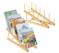 Rainmae 2 Pack Small Art Drying Rack Art Storage Rack, Wood Kids Bookshelf for Display, 5 Layers Paint Display Rack Storage Stand, Artsork Storage Organizer for Painting Canvas, Children Book Rack