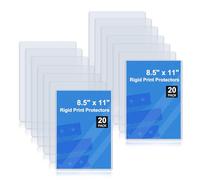 Rainmae 20 Pack 8.5" x 11" Rigid Print Protectors, Clear Waterproof Hard Plastic Page Sheet Protectors, Paper Sleeves Photo Sleeves Document Holder Birth Certificate Protector