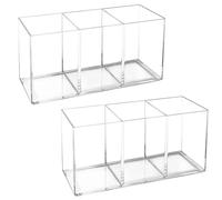 Rainmae 2Pack Plastic Cutlery Storage Organizer, Acrylic Cutlery Utensil Holder Storage Organizer Caddy for Kitchen Countertop Organization - Holds Fork, Knife, Spoon, Silverware Tableware Storage Box