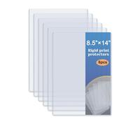 Rainmae 6 Pack 8.5" x 14" Rigid Print Protectors, Clear Waterproof Hard Plastic Page Sheet Protectors, Paper Sleeves Photo Plastic Sleeves Document Holder Birth Certificate Protector