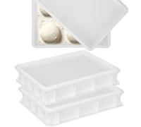 Rainmae 7 Litre 2x Pizza Dough Proofing Container Tray Box with 1x Lid Stackable Proofing Leavening Box for Pizza Dough Balls Fits in Domestic Fridges, 40 x 30cm x 7.5cm
