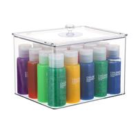 Rainmae Paint Storage Box for Apple Barrel Acrylic Paint, Holds 20 Bottles of 2 fl. oz, Transparent Plastic, Clear, 7.2 x 5.8 x 5.1 inch