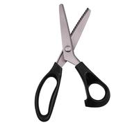 Rainorning Stainless Steel Fabric Cloth Crafts Scissors, Triangle/Circle Arc Teeth Lace Dressmaking Zig Zag Cut Tailor's Sewing Shears (B, 3mm)