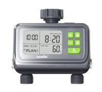 RAINPOINT 2 Zone Water Timer for Garden Hose - Sprinkler Timers with Up to 3 Programmable Plans, Rain Delay Sensor, Smart Hose Timer, Irrigation System for Garden Watering System, Protected LCD Screen