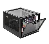 RAINPOP Transparent Medicine Lock Box, Lockable Storage Box with Lock Medication Refrigerator Lockable Container Safe Locking Box for Classification for Kitchen Home School and Office Safety (Black)