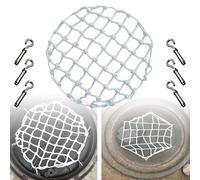 Rainproof Anti-fall Rope Netting For Septic Tank Riser & Drainage Systems, 3-piece Set, 60cm Diameter Safety Net With Installation Accessories 1pas Diameter-87cm(34.3inch)