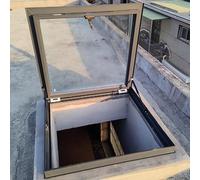 Rainproof Attic Exhaust Basement Window, Aluminum Alloy Skylight for House Roof, Roof Access Hatch with Glass, Exterior Rooftop Hatch Lid, Sun Room Skylight.