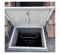 Rainproof Attic Hatch Cover, Lockable Drop Down Lid with Switch & Handle for Crawlspace, Galvanized Metal Plate for Basement and Cellar Access