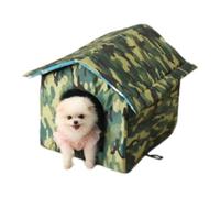 Rainproof Dog and Cat House Villa Tent, Foldable Winter-Proof Pet Shelter for Cats, Dogs, and Rabbits，The Ultimate Outdoor Haven for Stray Animals (green, L 45 * 43 * 40CM)
