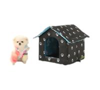 Rainproof Dog and Cat House Villa Tent, Foldable Winter-Proof Pet Shelter for Cats, Dogs, and Rabbits，The Ultimate Outdoor Haven for Stray Animals (black, S 35 * 33 * 30CM)