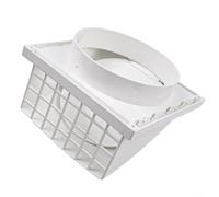 Rainproof Exterior Wall Vent with Non-Return Shutter Flap Long Ductwork Exhaust Outlet Springless Design ABS White 185x128x98mm For Bathroom Kitchen Ventilation Whole House HVAC Ai(150)