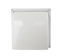 Rainproof Exterior Wall Vent with Non-Return Shutter Flap Long Ductwork Exhaust Outlet Springless Design ABS White 185x128x98mm For Bathroom Kitchen Ventilation Whole House HVAC Ai(100)