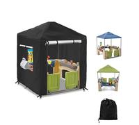Rainproof Garden Playhouse Cover, 210D Oxford Cloth Outdoor Playhouse Covers, Waterproof Cover for Garden Toy Log House, All-Weather Protector (Black, corners)