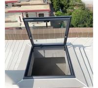 Rainproof Industrial Roof Hatch for Warehouse Attic - Sealed Waterproof Cover with Lockable Handle and Hydraulic Support for Secure Ventilation Solutions