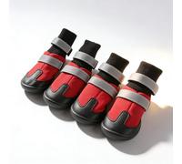 Rainproof Pet Dog Shoes, Protective Anti Slip Boots for Large Dogs, 4pcs Set L - Reflective Safety, Secure Closure, Indoor Outdoor Use (L)