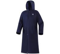 RainRider Raincoat for Men Waterproof Long Rain Jacket with Stowable Hood Lightweight Rain Gear Poncho for Unisex, Navy, S