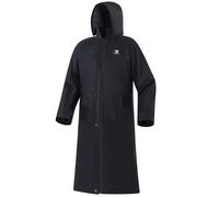RainRider Raincoat for Men Waterproof Long Rain Jacket with Stowable Hood Lightweight Rain Gear Poncho for Unisex, Black, XXL