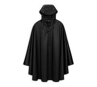RAINS Cape - Waterproof Poncho with Hood Ponchos for Adults - For Men and Women, Black Grain, Large