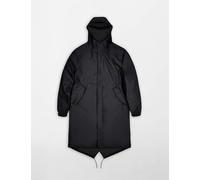 RAINS Fishtail Waterproof Hooded Longline Parka Black