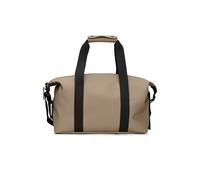 RAINS Hilo Weekend Bag Small - Waterproof Travel Duffel for Men and Women - Compact Black Duffle with Coated Zip, Adjustable Strap, Compression Straps - 2 Year Warranty, Beige, 8 x 16 x 9.2 inches
