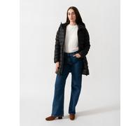 Rains Lohja Womens Long Puffer Curve Jacket - 01 Black - 01 Black - M