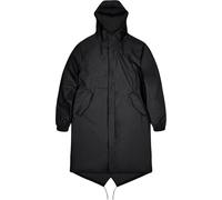 Rains - Long waterproof and windbreaker jacket - Fishtail Parka W3 Black for Men - Size L Black L