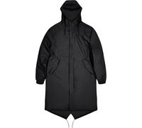 Rains - Long waterproof and windbreaker jacket - Fishtail Parka W3 Black for Men - Size S Black S