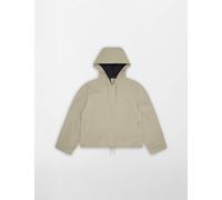 RAINS Suva Waterproof Hooded Cropped Rain Jacket Beige