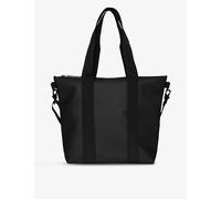 Rains Womens Rains Brand-Tab Coated-Shell Tote Bag 01 Black