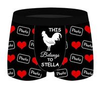 Rainsar Custom Face Boxer Briefs for Men, Personalised Photo Underwear with Heart, Valentine Gifts For Him Boyfriend Husband