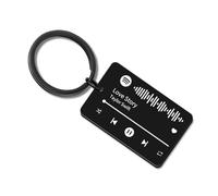 Rainsar Custom Spotify Keychain, Personalised Scannable Spotify Code Stainless Steel Engraved Keyring, Unique Gift for Him, Her, and Music Lovers