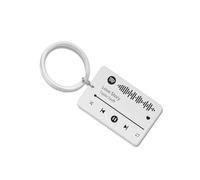 Rainsar Custom Spotify Keychain, Personalised Scannable Spotify Code Stainless Steel Engraved Keyring, Unique Gift for Him, Her, and Music Lovers