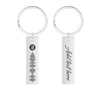 Rainsar Custom Spotify Keychain, Personalised Scannable Spotify Code Stainless Steel Engraved Keyring, Unique Gift for Him, Her, and Music Lovers