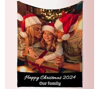 Rainsar Personalised Blanket with Photos and Text, Custom Blanket Throw Multiple Colors Sizes for Couples, Customisable Picture Gifts for Mum, Dad, Family, Ideal for Birthdays, Christmas, Anniversary