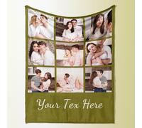 Rainsar Personalised Blanket with Photos and Text, Custom Blanket Throw Multiple Colors Sizes for Couples, Customisable Picture Gifts for Mum, Dad, Family, Ideal for Birthdays, Christmas, Anniversary