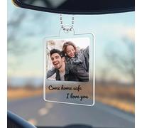 Rainsar Personalised Car Hanging Accessories,Photo Car Hanging Ornaments with Text Acrylic Car Accessories,Custom Picture Car Pendant Personalised Gifts for Him Boyfriend Dad