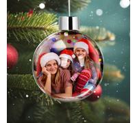 Rainsar Personalised Christmas Bauble 2025 - Custom Picture Ornaments Baubles for Tree Decorations, Xmas Double-Sided Photo Ball, Festive Gifts for Mom Dad Pets Kids Friends