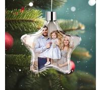 Rainsar Personalised Christmas Bauble 2025 - Custom Picture Ornaments Baubles for Tree Decorations, Xmas Double-Sided Photo Ball, Festive Gifts for Mom Dad Pets Kids Friends
