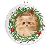Rainsar Personalised Christmas Ornament, Customised Christmas Festive Baubles 2024, Personalised Photo Text Ceramic Ornament for Decoration, Ideal Xmas Gifts for Family, Friends, Couples and Pets