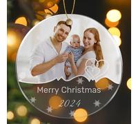 Rainsar Personalised Christmas Ornament, Customised Christmas Festive Baubles 2024, Personalised Photo Text Ceramic Ornament for Decoration, Ideal Xmas Gifts for Family, Friends, Couples and Pets